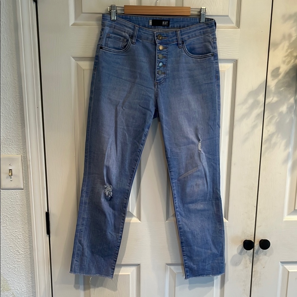 Kut from the Kloth high rise ankle Straight Leg Jeans